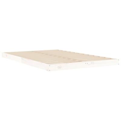 Bedframe massief grenenhout wit 120x190 cm 4FT Small Double Bedframe massief grenenhout wit 120x190 cm 4FT Small Double
