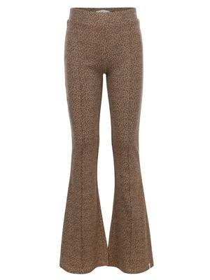 LOOXS Little winter flare broek meisjes - bruin - mini luipaard/rib