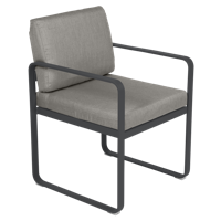 Fermob Bellevie dining armchair tuinstoel Anthracite - Grey taupe - thumbnail