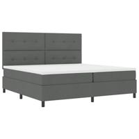 Boxspring bed met matras Donkergrijs 200 x 200 cm Stof - thumbnail