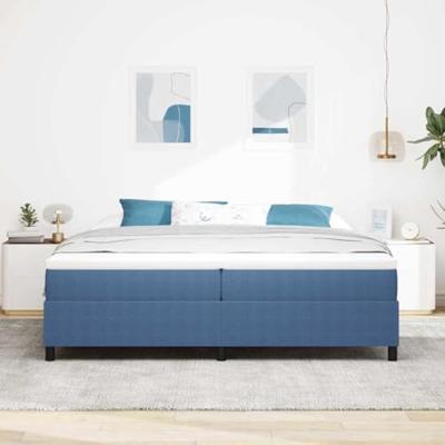 Boxspring bed Blauw 200 x 200 cm Katoenen stof