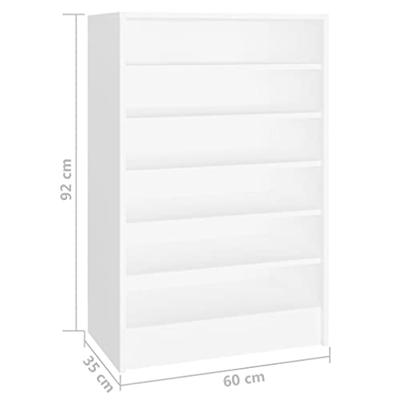 Schoenenkast 60x35x92 cm spaanplaat wit