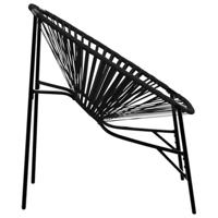 Tuinei stoel poly rattan zwart - thumbnail