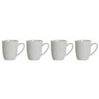 Set van 4 mokken DKD Home Decor Wit Porselein 330 ml 12 x 10 x 9 cm - thumbnail