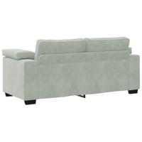 Loveseat bank 140 cm fluweel lichtgrijs - thumbnail