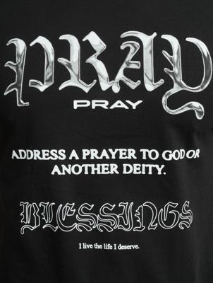 Mister Tee / t-shirt Pray Variation in zwart Mister Tee / t-shirt Pray Variation in zwart