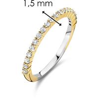 TI SENTO-Milano 12268ZY Ring zilver-zirconia goudkleurig-wit 1,5 mm - thumbnail