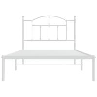 Bedframe met hoofdbord metaal wit 100x190 cm - thumbnail