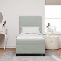 Boxspringbed met matras fluweel lichtgrijs 100x200 cm - thumbnail