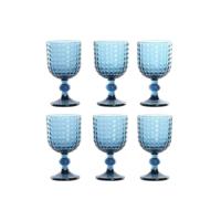 Set van bekers Home ESPRIT Blauw Kristal 260 ml (6 Stuks) - thumbnail