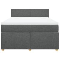 Boxspring met matras stof donkergrijs 160x200 cm - thumbnail