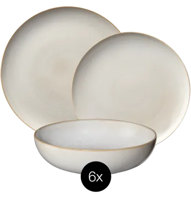 ASA Selection Serviesset Saisons - Sand - 18-delig | 6 personen