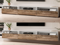 Tv-meubel BABEL II 3 deuren 3 wit/walnoot - thumbnail