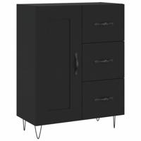 Dressoir 69,5x34x90 cm bewerkt hout zwart - thumbnail
