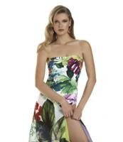 Bad & Strand Roidal Strapless Badpak BAHIA Wit Groen Rood Aqua - thumbnail