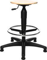 Topstar kruk Tec 60, met verchroomde voetring, met steldoppen, hout - thumbnail