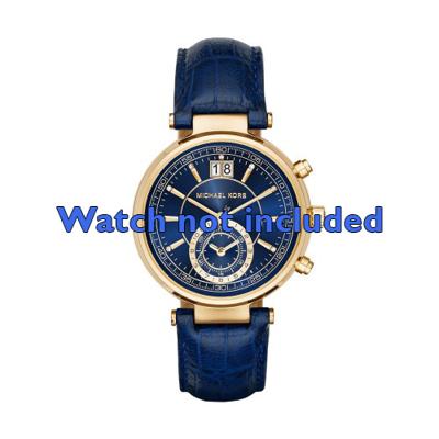 Horlogeband Michael Kors MK2425 Croco leder Blauw 12mm Horlogeband Michael Kors MK2425 Croco leder Blauw 12mm