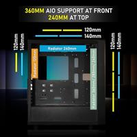 PC-behuizing - BITFENIX - Fang ARGB (zwart) - Medium toren - ATX-formaat - Zonder voeding - thumbnail