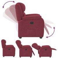 Fauteuil verstelbaar stof wijnrood - thumbnail