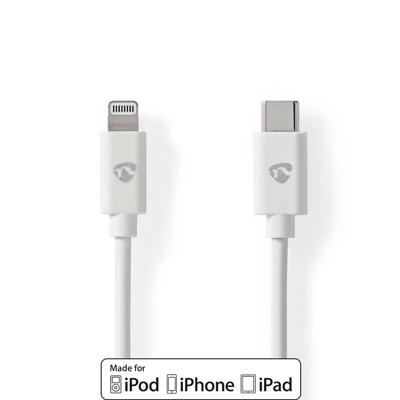 Lightning Kabel | USB 2.0 | Apple Lightning 8-Pins | USB-C Male | 480 Mbps | Vernikkeld | 2.00 m | Rond | PVC | Wit | Envelop