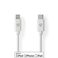 Lightning Kabel | USB 2.0 | Apple Lightning 8-Pins | USB-C Male | 480 Mbps | Vernikkeld | 2.00 m | Rond | PVC | Wit | Envelop - thumbnail