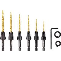 FRITZFURT 2800-6105 Hout-freesboorset 8-delig 4 mm, 6 mm, 8 mm, 10 mm, 12 mm, 14 mm Gezamenlijke lengte 190 mm Zeskant schacht 1 set(s) - thumbnail