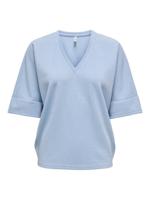 Only Onlivy S/s Glitter V-neck Top Cs Jrs T-shirt Korte Mouw Soft Chambray Silver Glitter - thumbnail