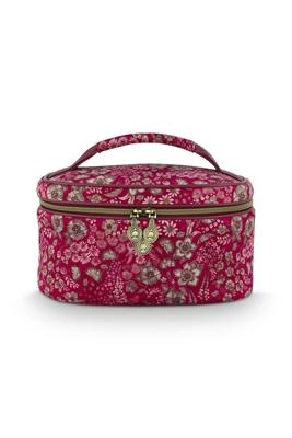 Pip Studio Pip Studio Cleo Beauty Case Quilted Daisy Dreams Red 26x16x16cm Pip Studio Pip Studio Cleo Beauty Case Quilted Daisy Dreams Red 26x16x16cm