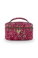 Pip Studio Pip Studio Cleo Beauty Case Quilted Daisy Dreams Red 26x16x16cm - thumbnail