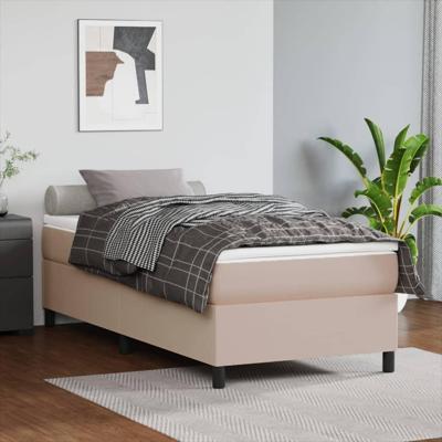 Boxspring met matras kunstleer cappuccinokleurig 100x200 cm