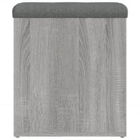 Opbergbankje 42x42x45 cm bewerkt hout grijs sonoma eikenkleurig - thumbnail