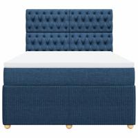 Boxspring met matras stof blauw 160x200 cm - thumbnail