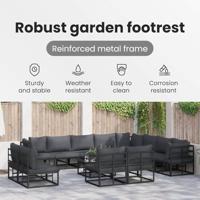 Tuinbankenset met kussen 12 pcs Zwart Aluminium - thumbnail