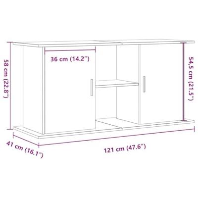 Aquariumstandaard 121x41x58 cm bewerkt hout oud houtkleurig