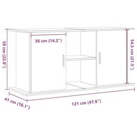 Aquariumstandaard 121x41x58 cm bewerkt hout oud houtkleurig - thumbnail