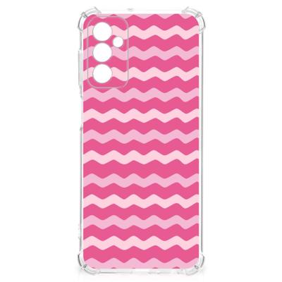 Samsung Galaxy M13 4G | M23 Doorzichtige Silicone Hoesje Waves Pink Samsung Galaxy M13 4G | M23 Doorzichtige Silicone Hoesje Waves Pink