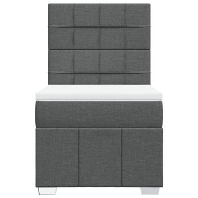Boxspring met matras stof donkergrijs 120x200 cm - thumbnail