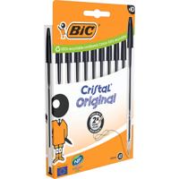 Balpen bic cristal m 10st zwart - thumbnail