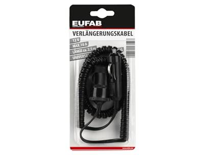 Eufab Verlängerungskabel 12V/10A 2.5m Verlengkabel 12 V/10 A, lengte 2,5 m Stroombelasting (max.): 10 A Verlengkabel 12 V=