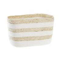 Mand DKD Home Decor Wit Beige Natuurlijke Vezel 28 x 20 x 18 cm - thumbnail