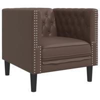 Fauteuil Chesterfield-stijl kunstleer bruin - thumbnail