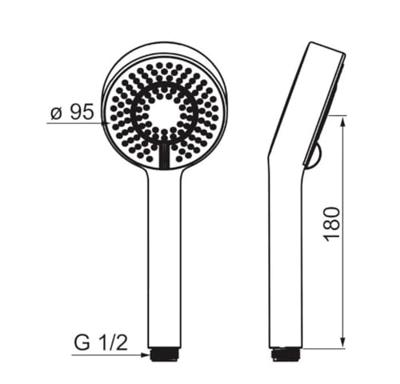 Hansa Hansabasicjet handdouche m. 3 stralen Ø9.5cm chroom 44630300 Hansa Hansabasicjet handdouche m. 3 stralen Ø9.5cm chroom 44630300