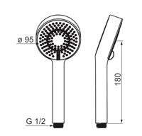 Hansa Hansabasicjet handdouche m. 3 stralen Ø9.5cm chroom 44630300 - thumbnail