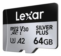 Lexar MicroSDXC Silver Plus UHS-1 64GB V30 R205/W100MB/s - thumbnail