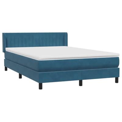 Boxspring met matras fluweel donkerblauw 160x210 cm