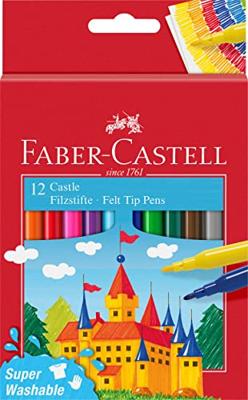 Faber Castell FC-554201 Viltstift 12 Stuks Uitwasbaar Karton Etui Faber Castell FC-554201 Viltstift 12 Stuks Uitwasbaar Karton Etui