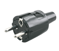 Stekker | RA | PVC | 10/16A | Zwart - 00.110.12 - thumbnail