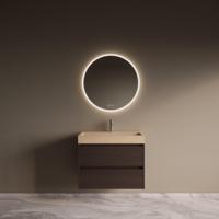 Badmeubelset Riga Travertin met Wastafel 80 cm Bruin Eiken - thumbnail