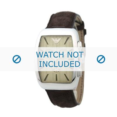 Armani horlogeband AR-0908 Leder Bruin 21mm