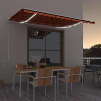 Luifel automatisch met LED windsensor 400x300 cm oranje bruin - thumbnail